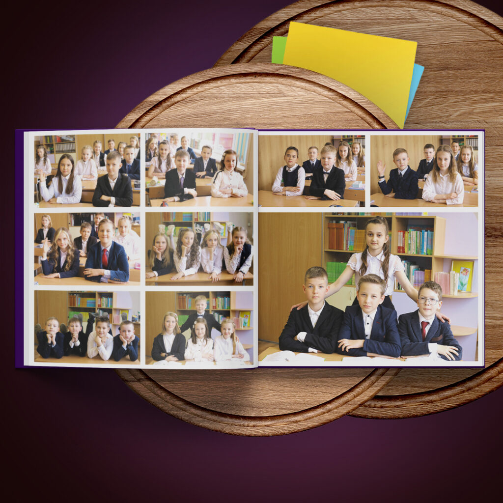 Пример страницы выпускного альбома Simple Albums 4 класс